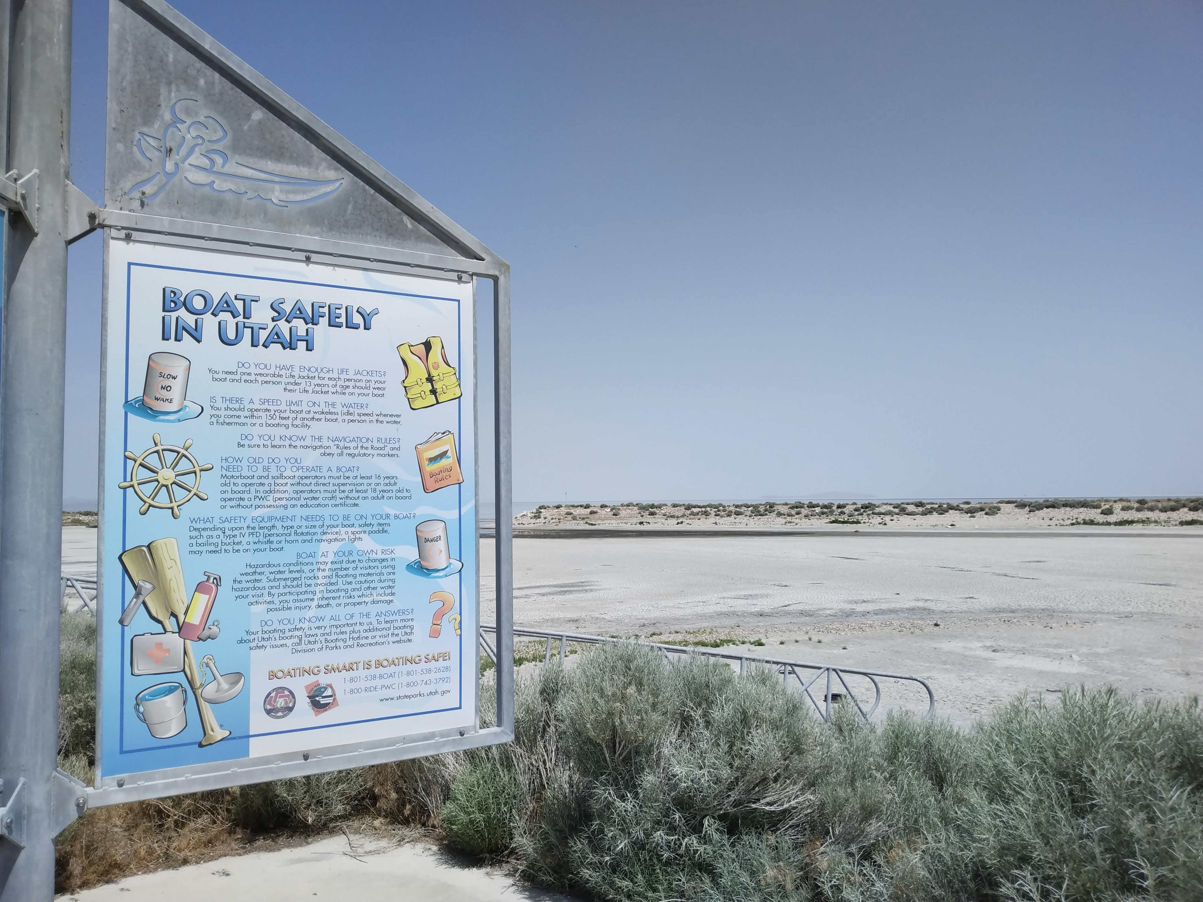 A dried-up dock in the Great Salt Lake.