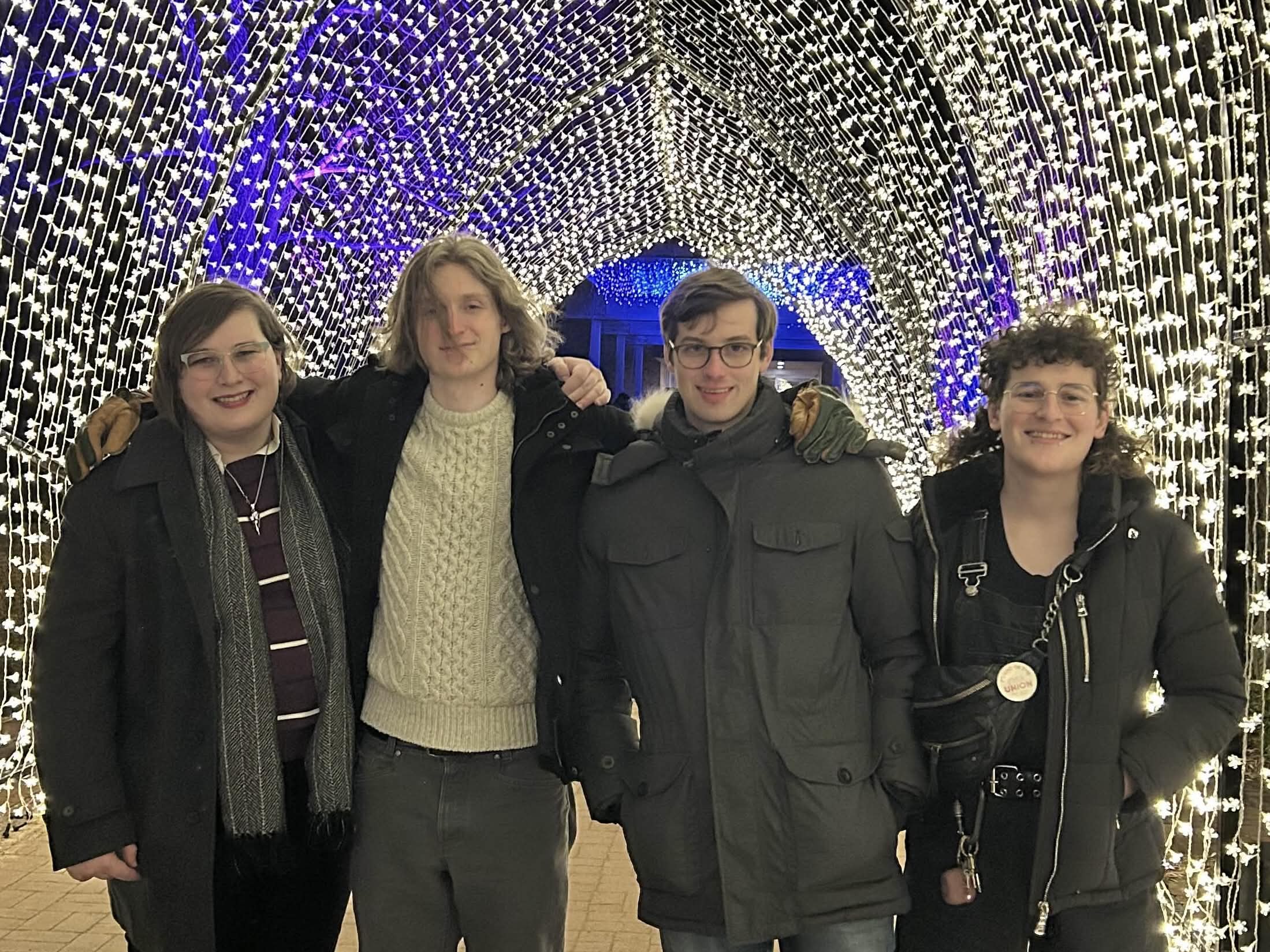 a picture of the four friends together.