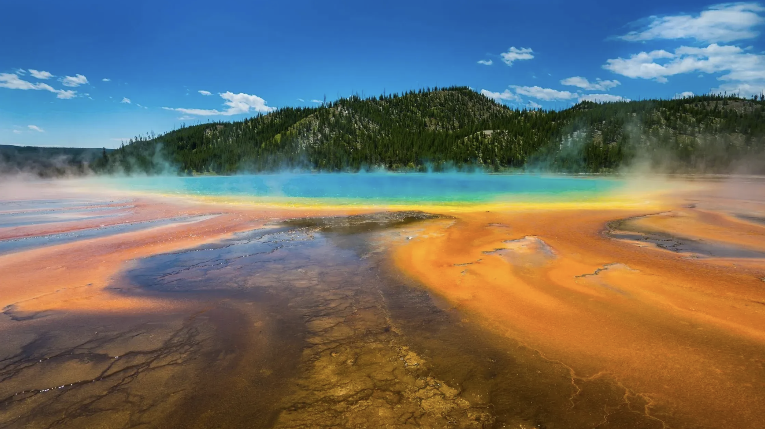 The Grand Prismatic Spring in Yellowstone.